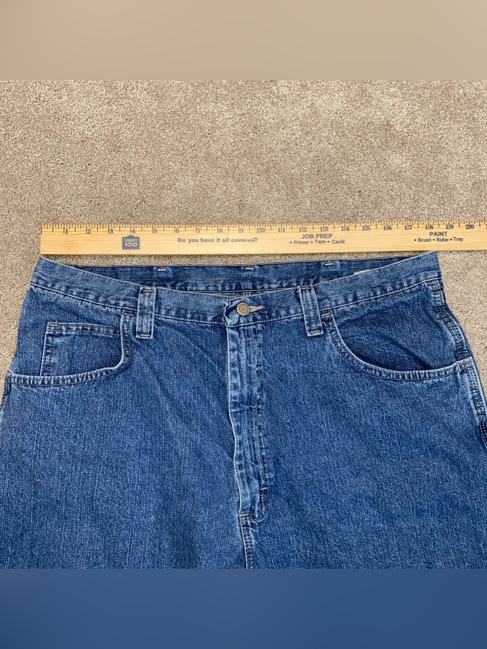 Wrangler Carpenter Denim Jorts Men’s Size 38 Summer Jean Shorts Faded - Picture 5 of 8